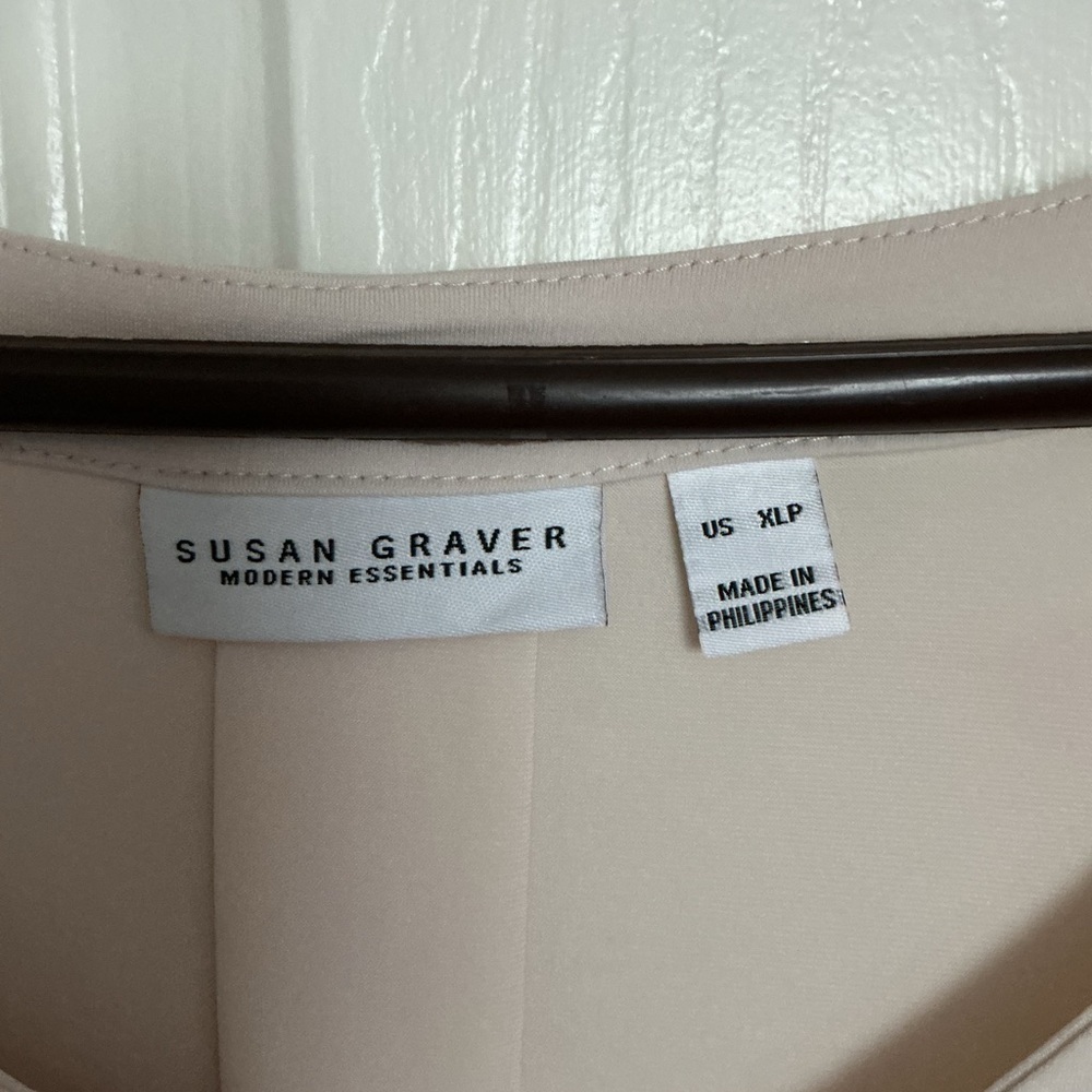 Susan Graver Cream V-Neck Tunic Top - Picture 5 of 7